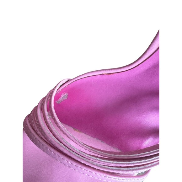Zara Womens Square Toe Strappy Heels Barbie Pink Size 9 - Picture 7 of 8